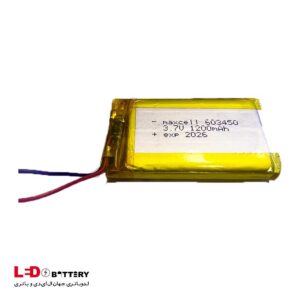 باتری لیتیوم پلیمر 3.7 ولت 1200 میلی آمپر کد 603450